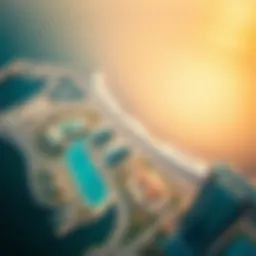 Aerial view of the Abu Dhabi waterfront showcasing luxurious developments and serene waters