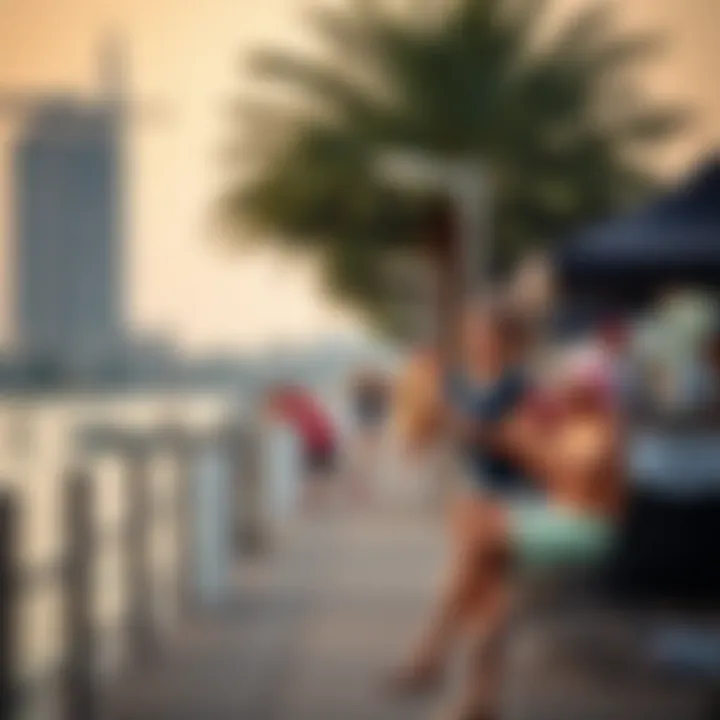 Visitors enjoying recreational activities at the Abu Dhabi waterfront