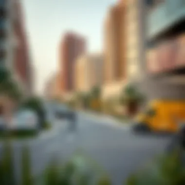 The vibrant neighborhood surrounding Al Fahad 1 Tecom