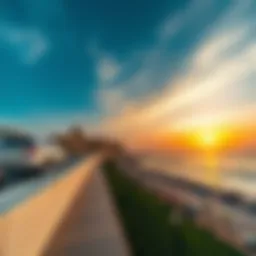 Stunning view of Al Nabat Shoreline at sunset