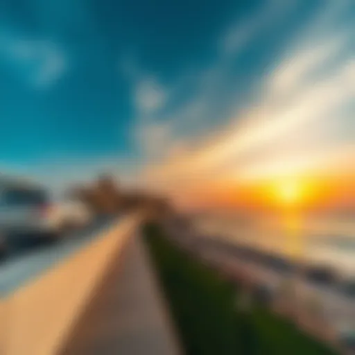 Stunning view of Al Nabat Shoreline at sunset