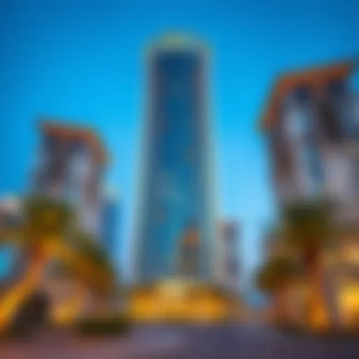 Stunning view of Al Nahda Tower showcasing its unique architectural design