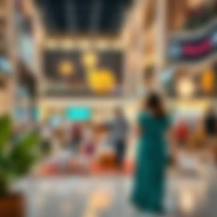 A vibrant community space within Al Zahia Mall bustling with activities