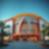 A stunning exterior view of Al Zahia Mall showcasing its modern architectural design