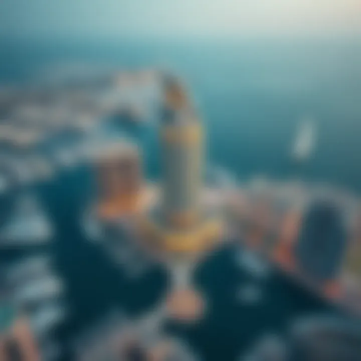 Aerial view of Dubai Marina highlighting Al Zarooni Building