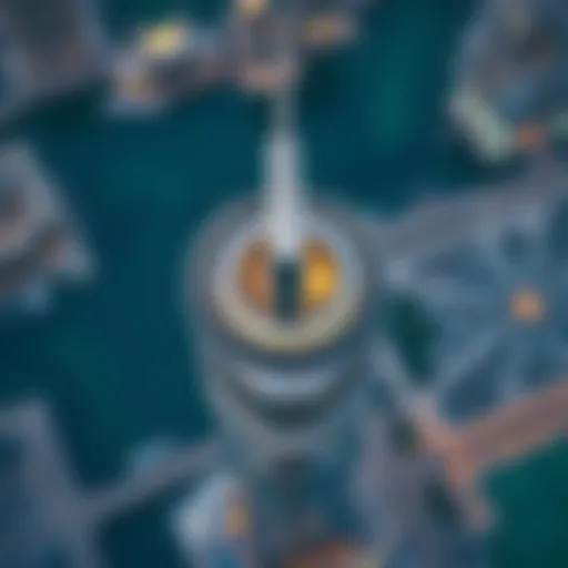 Aerial view of the I-Rise Tower showcasing its unique design
