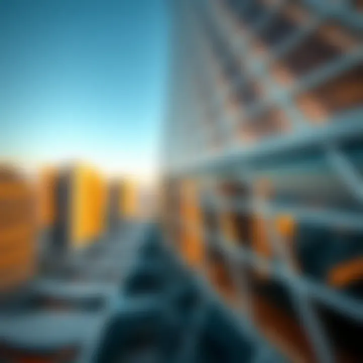 Close-up of the architectural details of the I-Rise Tower