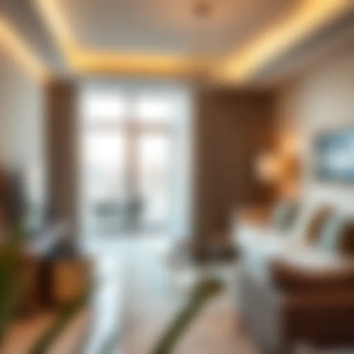 Spacious living area in an apartment at Aparthotel Adagio Dubai Deira