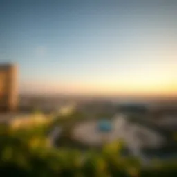 Panoramic view of Arjan showcasing modern architecture and green spaces