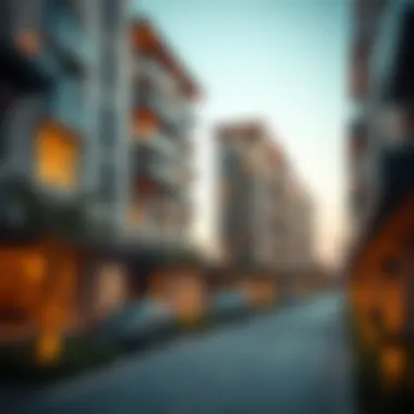 Luxury residential buildings in Arjan highlighting contemporary design