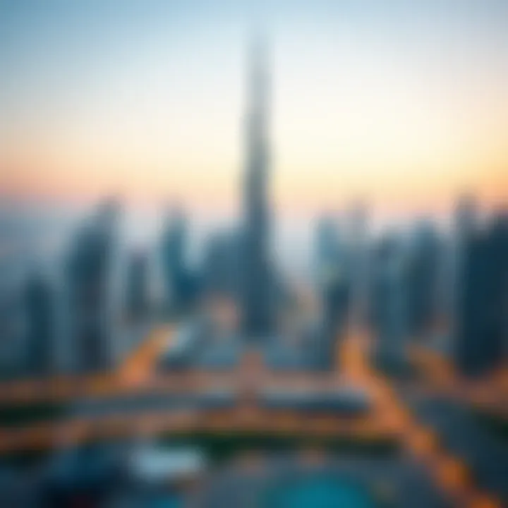 A panoramic view of Dubai's skyline showcasing iconic real estate developments.