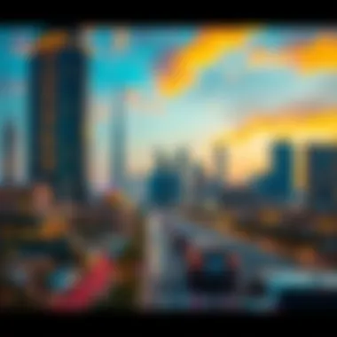 Strategic Location in the Heart of Dubai Vibrant Dubai skyline highlighting the strategic location of Azizi Liatris