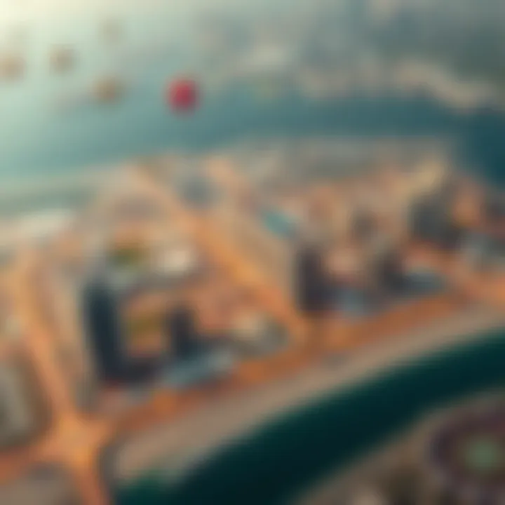 Prime Location in Dubai Aerial view of Dubai highlighting the prime location of the new project