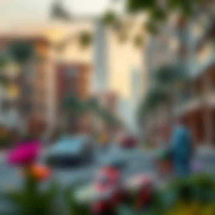 Vibrant community surrounding Bloom Towers