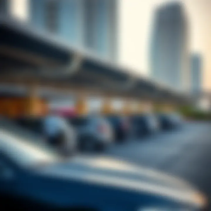 Visitors comfortably parking their vehicles at Burj Park.