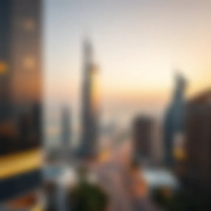 Panoramic view of Business Bay highlighting the Capital Golden Tower