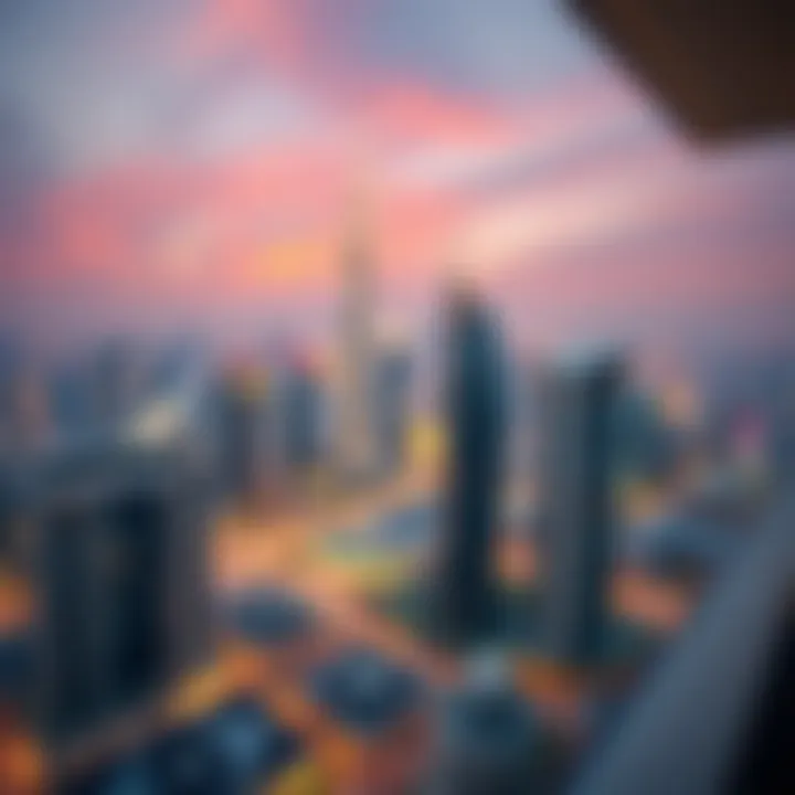 Scenic view of Dubai skyline from Centre Residence