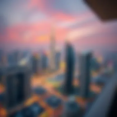 Breathtaking View of Dubai Skyline from Centre Residence Scenic view of Dubai skyline from Centre Residence