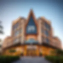 Architectural view of Building 25 showcasing its unique facade