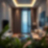 Stylish interior of a 1 BHK apartment in Al Nahda showcasing modern design elements