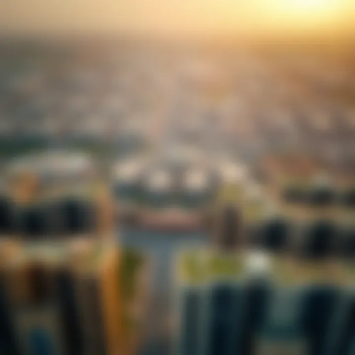 Aerial view of Al Nahda, highlighting essential amenities and local attractions