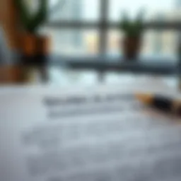 Detailed view of a sublease agreement document