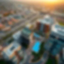 Aerial view of Dubai Investment Park showcasing modern architecture