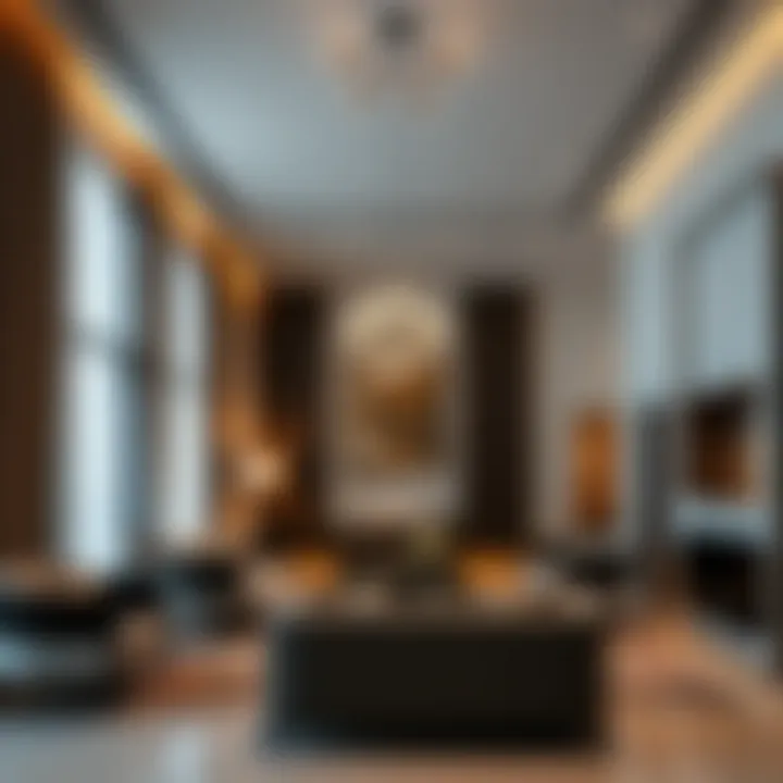 Elegant Interiors of Aqaya A modern living space within Aqaya showcasing elegance