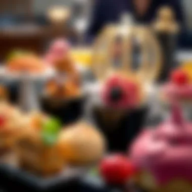 Elegant Dessert Selection Featuring Local Flavors An elegant dessert display highlighting local flavors.