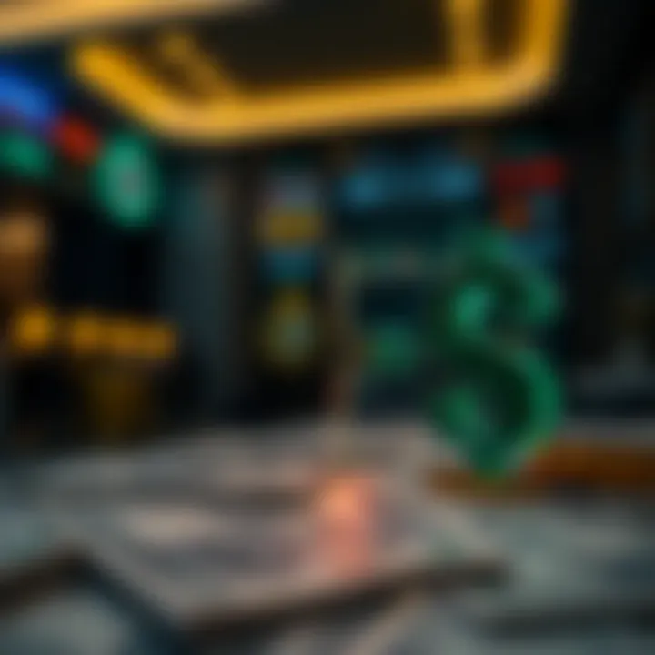 Currency Exchange Dynamics Currency exchange concept with AED and USD symbols