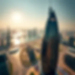 Aerial view of Damac Tower showcasing its architectural brilliance against Dubai's skyline