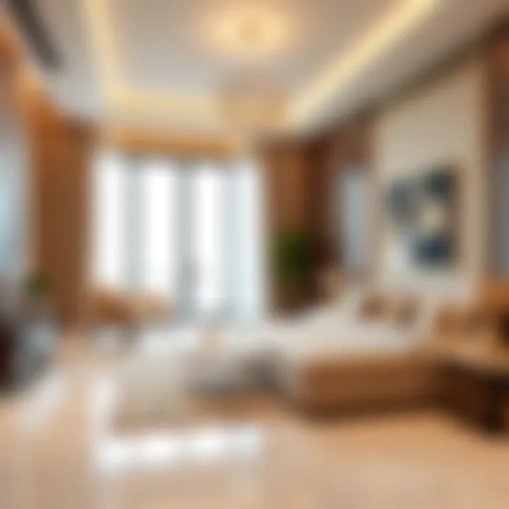 Luxury Living Spaces in Damac Tower Interior design of a luxury apartment in Damac Tower highlighting opulence and comfort