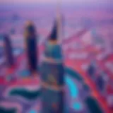 Aerial View of Daman Tower Aerial view of Daman Tower showcasing its distinct architecture