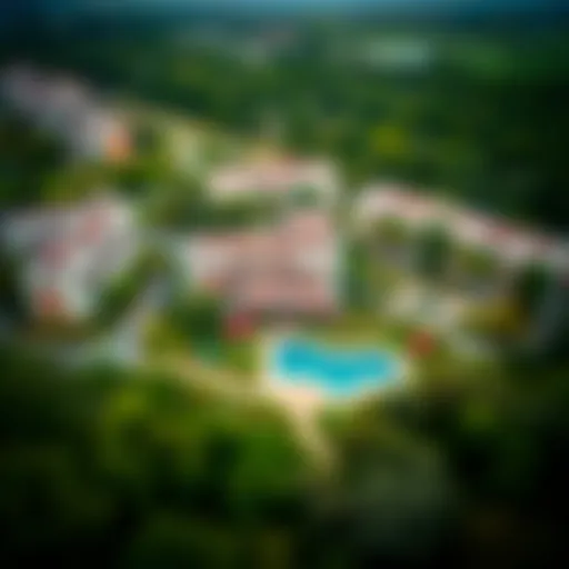 Aerial view of Desco Discovery Gardens showcasing lush green spaces and residential architecture