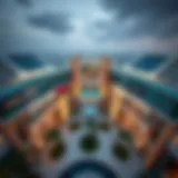 Aerial view of Dhannah Mall showcasing its architectural design