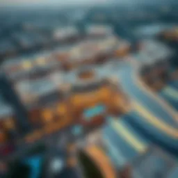 Aerial view of Dubai Hills Mall showcasing its architectural grandeur