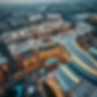 Aerial view of Dubai Hills Mall showcasing its architectural grandeur