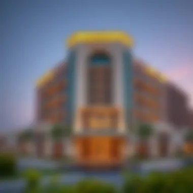 Exterior view of Edge Creek Hotel showcasing modern architecture