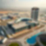 Aerial view of Dubai Multi Commodities Centre showcasing its modern architecture