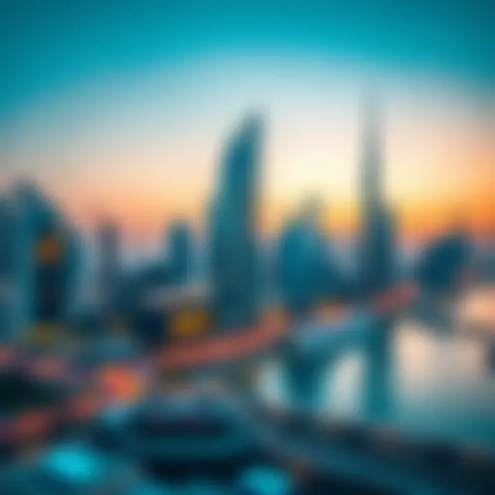 Dubai Skyline Highlighting DMCC Stunning skyline of Dubai with DMCC prominently featured
