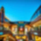 A panoramic view of the Dubai Mall showcasing its architectural grandeur