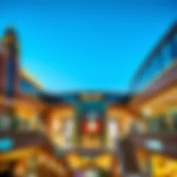 A panoramic view of the Dubai Mall showcasing its architectural grandeur