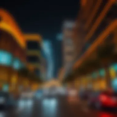 Vibrant Attractions Along the Corridor Vibrant attractions along Sheikh Mohammed Bin Zayed Road with modern architecture