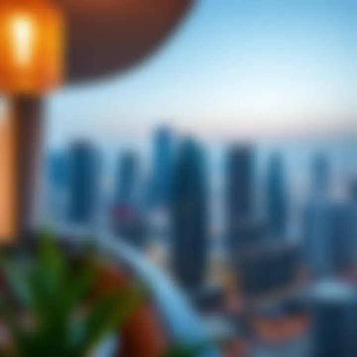 View of iconic landmarks from a Downtown Dubai balcony