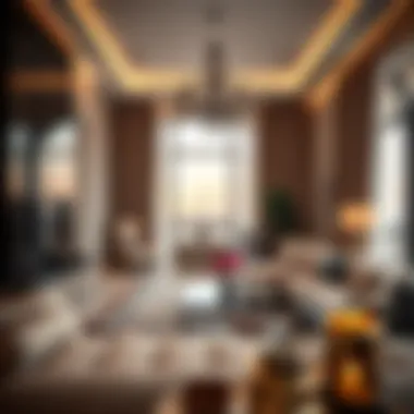 Interior design of a luxury villa, emphasizing elegance and sophistication