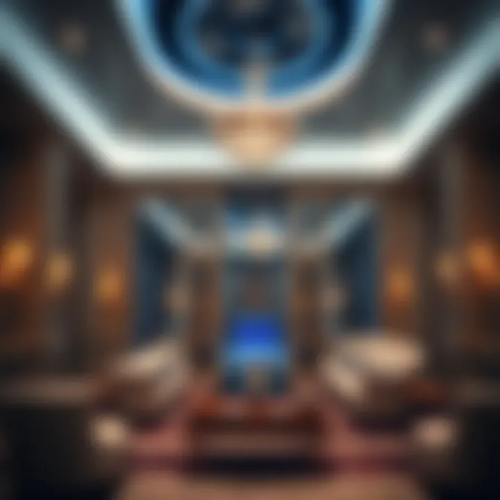 Interior design elements highlighting the luxurious features of the building