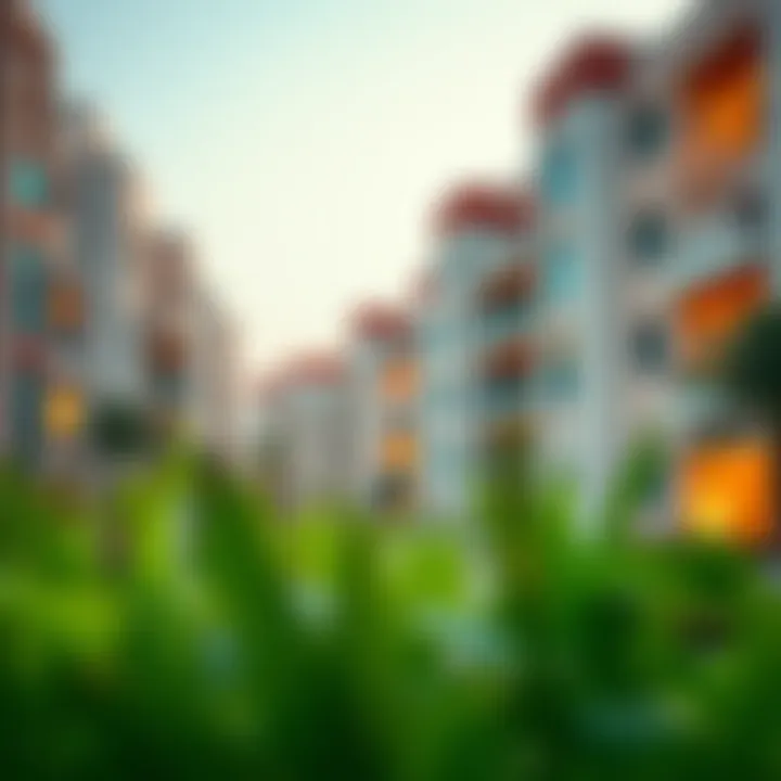 Residential Architecture in Al Quoz Modern residential buildings in Al Quoz highlighting architectural diversity