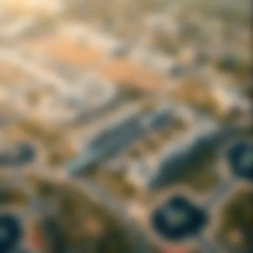 Aerial view showcasing Al Wasl Village's distinct layout and surrounding areas