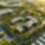 Aerial View of Almaya Silicon Oasis Aerial view of Almaya Silicon Oasis showcasing modern architecture and green spaces