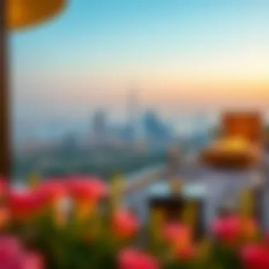 Breathtaking Views from Anwa Aria Panoramic view of Dubai skyline from Anwa Aria's terrace